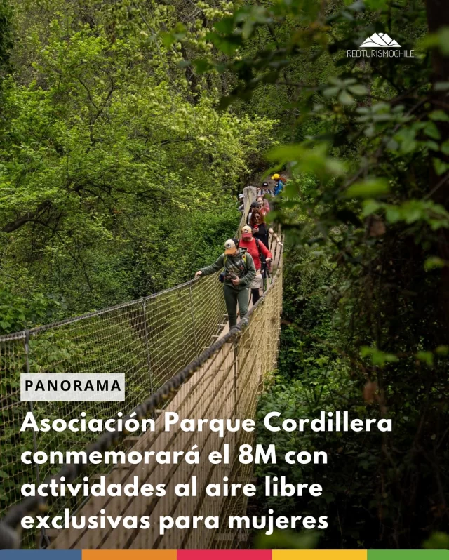 🌿✨ ¡Este 8M, conmemora el Día Internacional de la Mujer de una manera especial! La Asociación Parque Cordillera te invita a disfrutar de actividades al aire libre, pensadas exclusivamente para mujeres de todas las edades 🌸🏃🏻‍♀️

🏞️ Taller de Huerto Medicinal: Aprende a cultivar tus propias plantas medicinales.
⏰ 10:00 - 13:00
📍 Parque Aguas de Ramón

🌅 Trekking de Atardecer 8M: Conéctate con la naturaleza en un trekking de baja a media intensidad, con una sesión de danza consciente al final.
⏰ 18:00 - 22:00
📍 Parque La Plaza Sur

🏞️ Trekking Mujeres al Salto de Apoquindo: Una ruta más extensa que culmina en el hermoso Salto de Apoquindo.
⏰ 08:30 - 17:30
📍 Parque La Plaza Sur

📌Región Metropolitana 🇨🇱

📝 ¡Cupos limitados! Inscríbete en Punto Ticket.
🔗 Enlace en la bio: www.redturismochile.cl/blog

____

#redturismochile #mujeresenturismo #8M #DiaDeLaMujer #MujeresAlAireLibre #ParqueCordillera #Conmemoración8M #MujeresEnLaNaturaleza 🌸🌿